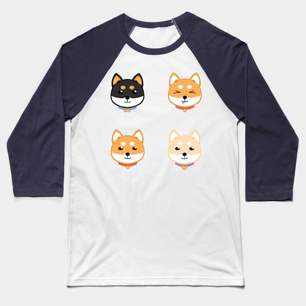 Shiba Inu Baseball T-Shirt by drawingitforyou